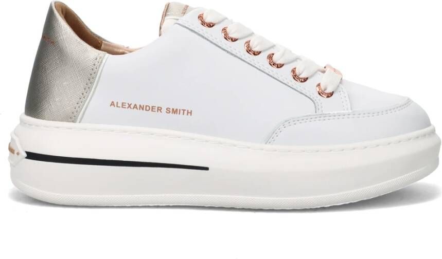 Alexander Smith Lancaster Witte Sneakers met Zilveren Details White Dames