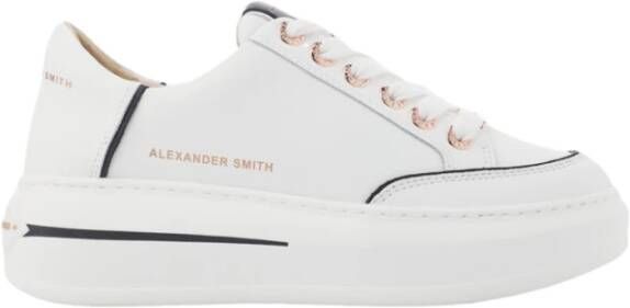 Alexander Smith Lancaster Woman White Black Sneakers White Dames