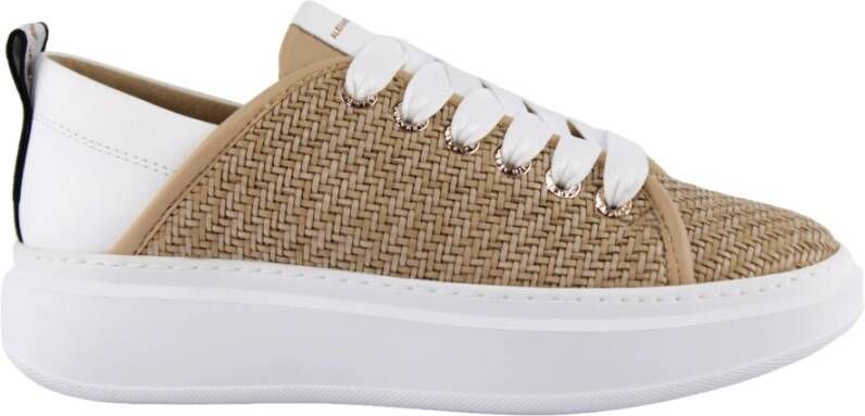 Alexander Smith Leren Gevlochten Sneakers Brown Dames