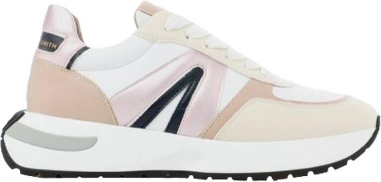 Alexander Smith Leren Sneaker Ivory Rose White Dames