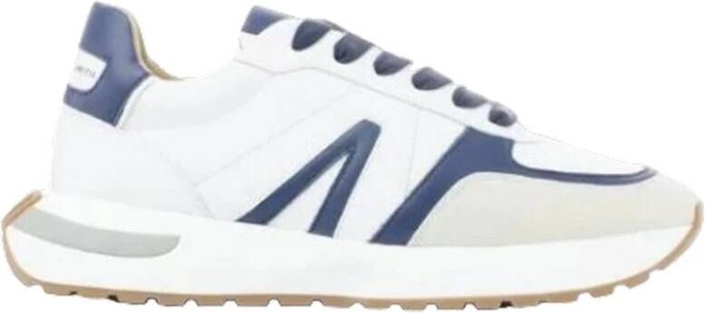 Alexander Smith Leren Sneaker Wit Blauw White Heren