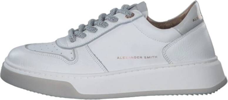Alexander Smith Leren Sneaker Wit Grijs White Dames