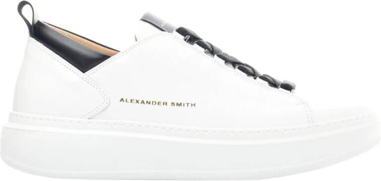 Alexander Smith Leren sneakers met logo detail White Heren