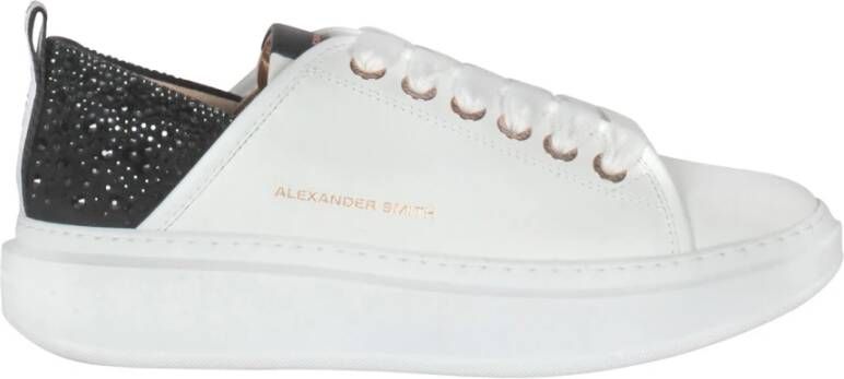 Alexander Smith Leren Sneakers met Strass White Dames
