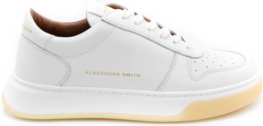 Alexander Smith Leren Sneakers voor Mannen White Heren