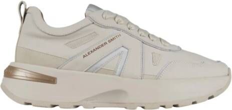Alexander Smith Liverpool Dames Sneakers van leer in ivoor en mat spiegelend