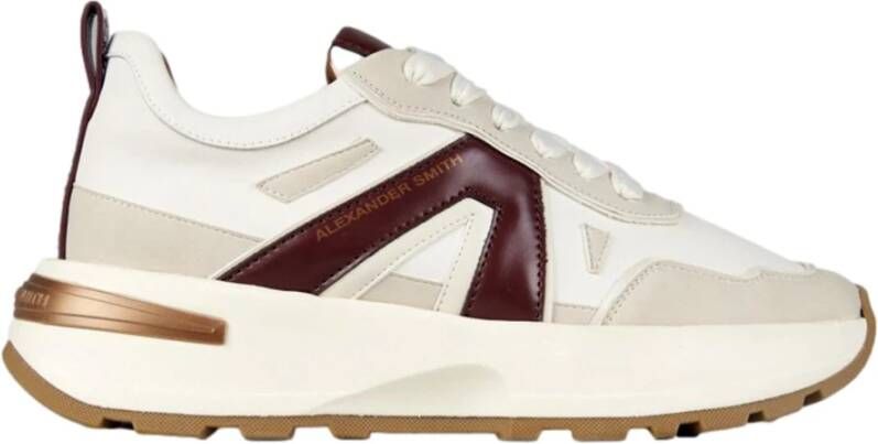 Alexander Smith Liverpool Dames Sneakers Wit Bordeaux