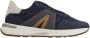 Alexander Smith Liverpool Heren Zachte Blauw Leren en Gewassen Blauw Nylon Sneakers met Bruin Zijlogo - Thumbnail 1