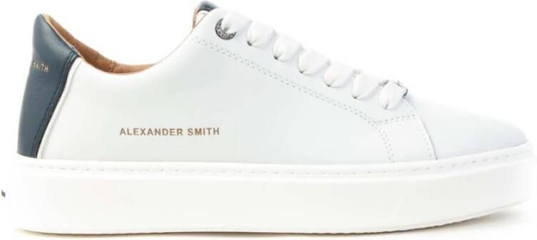 Alexander Smith Londen Sneakers Blauw Retro Plaatje White Heren