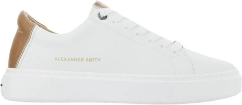 Alexander Smith London Sneakers met Contrasterende Tong en Achterkant White Heren