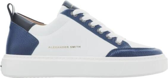 Alexander Smith Luxe Blauw Wit Street Style Sneakers Blue Heren