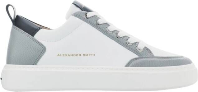 Alexander Smith Luxe Grijs Wit Leren Sneakers Gray Heren