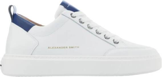 Alexander Smith Luxe Wit Blauw Street Sneakers Multicolor Heren