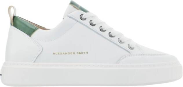 Alexander Smith Luxe Wit Groen Street Sneakers White Heren