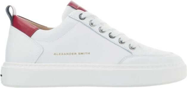 Alexander Smith Luxe Wit Rood Straat Sneakers White Heren