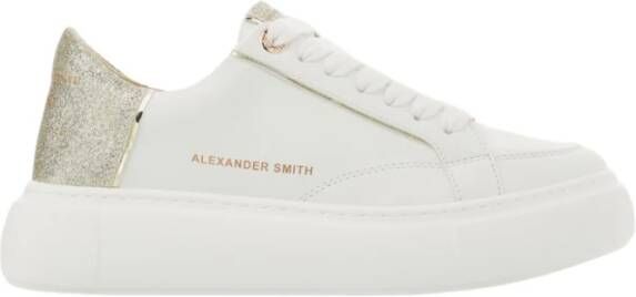 Alexander Smith Eco Greenwich White-Gold Sneakers White Dames