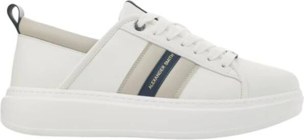 Alexander Smith Eco Wembley White-Grey-Blue Sneakers White Heren