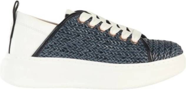 Alexander Smith Blauw Wit Leren Sneaker Blue Dames