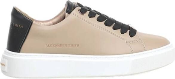 Alexander Smith Dames Sneakers van Leer met Zwarte Veters Brown Heren