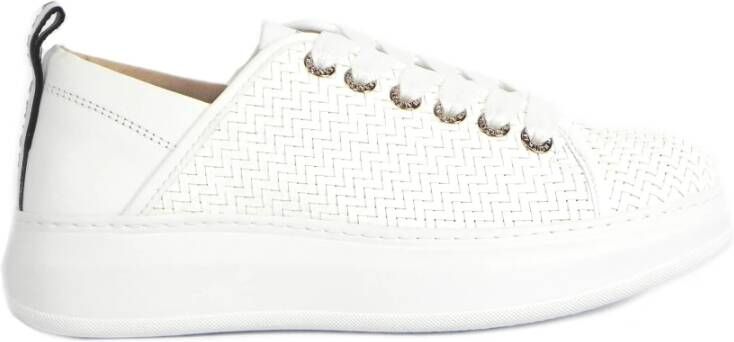 Alexander Smith Witte Leren Sneaker White Dames