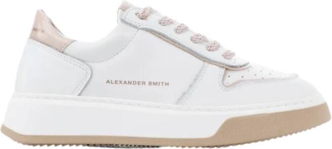 Alexander Smith Witte Nude Leren Sneaker White Dames