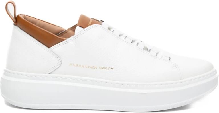 Alexander Smith Wembley Sneakers met Contrastdetails White Heren