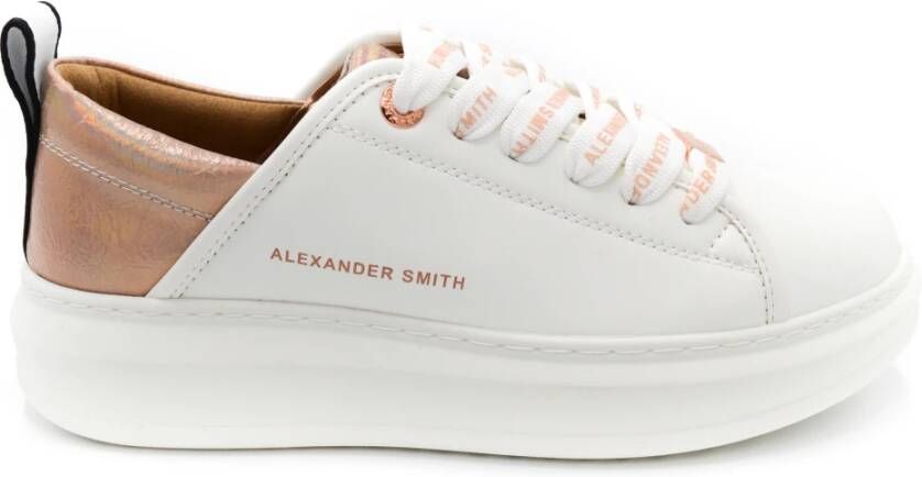 Alexander Smith Witte Multicolor Leren Sneaker Multicolor
