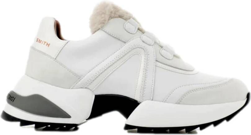 Alexander Smith Witte Leren Sneaker White Dames