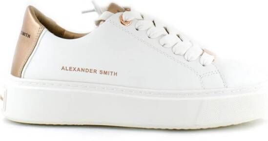 Alexander Smith Witte Koperen Leren Sneaker White Dames