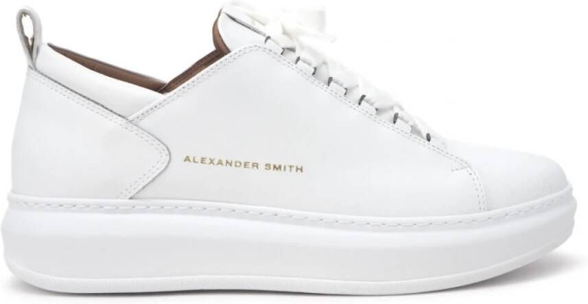 Alexander Smith Witte Leren Wembley Total-White Sneakers White Heren