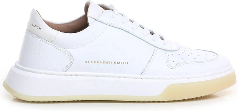 Alexander Smith Leren Sneakers voor Mannen White Heren