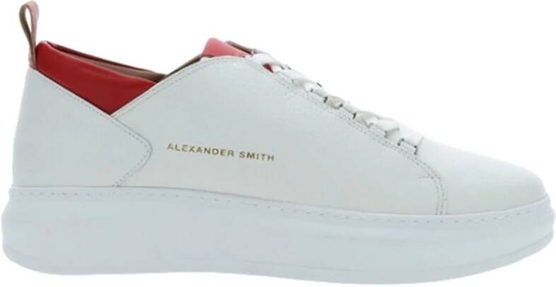 Alexander Smith Leren Sneaker W2U 82Wrd White RED White Heren