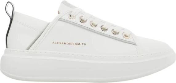 Alexander Smith Wit-Zilver Leren Wembley Sneakers White Heren