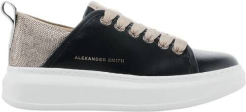 Alexander Smith Stijlvolle leren sneaker met gouden studs Black Heren