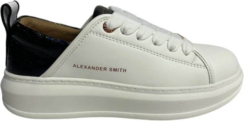 Alexander Smith Wembley Groene Sneakers met Iridescent Hiel White Dames