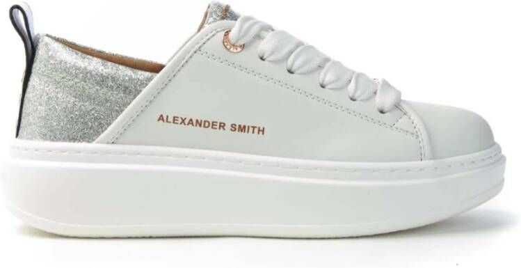 Alexander Smith Wembley Groene Sneakers met Zilveren Details White Dames