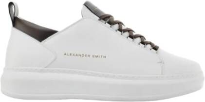 Alexander Smith Witte Sneakers met Leren Voering en Rubberen Zool White Heren