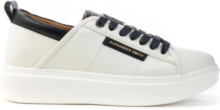 Alexander Smith Wembley White Blue Sneaker White Heren