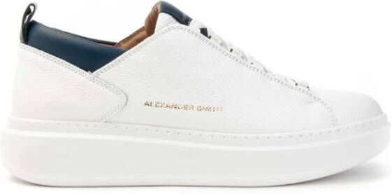 Alexander Smith Wembley Wit Blauw Leren Sneakers White Heren