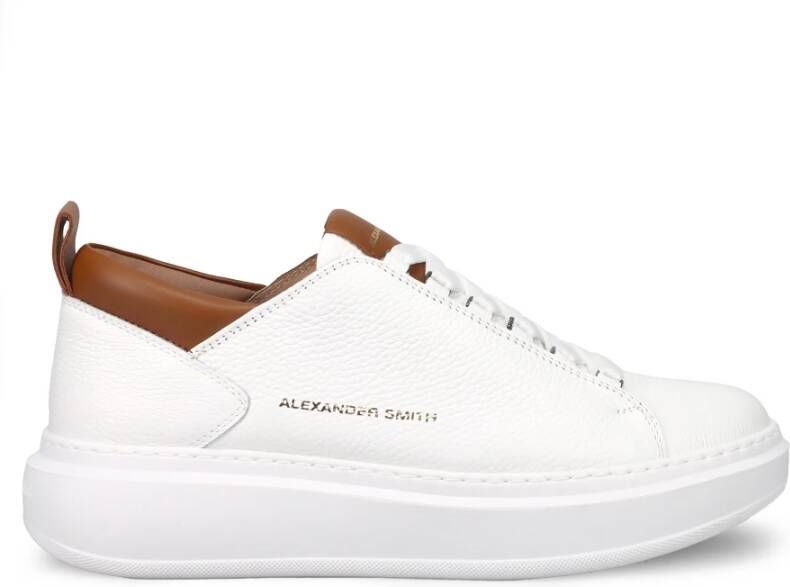 Alexander Smith Wembley Sneakers met Contrastdetails White Heren