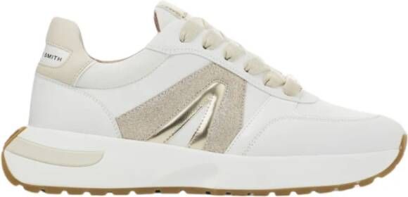 Alexander Smith Wit Goud Hyde Runner Sneakers White Dames