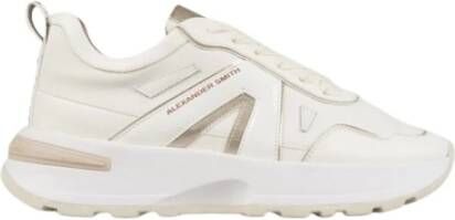 Alexander Smith Wit Goud Leren Sneakers Hardloopstijl