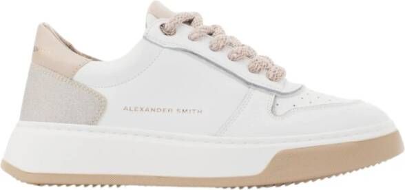 Alexander Smith Wit Nude Leren Sneakers White Dames
