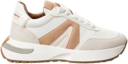 Alexander Smith Witte Leren Sneakers voor Verhoogde Stijl