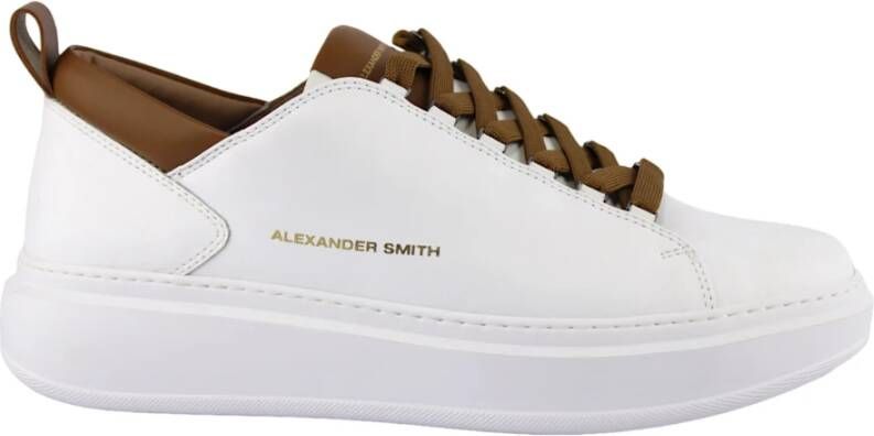 Alexander Smith Witte Leren Sneakers White Dames