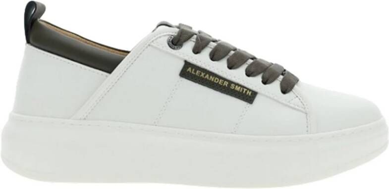 Alexander Smith Witte Militaire Leren Sneaker White Heren