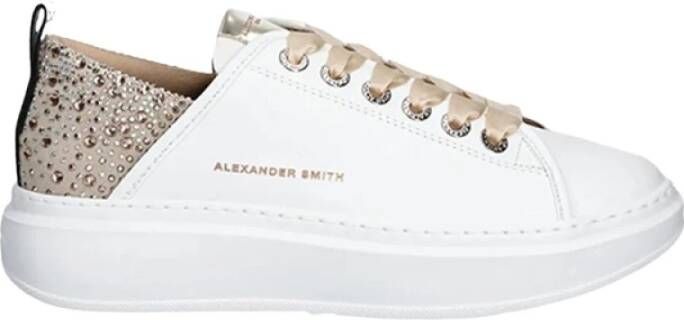 Alexander Smith Witte perzik sneakers met verstevigde hiel