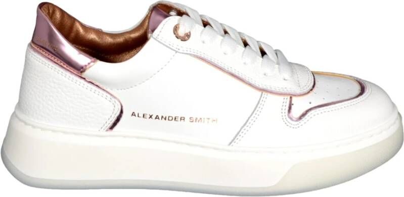 Alexander Smith Witte Roze Sneakers Harrow WRS 1651 White Dames