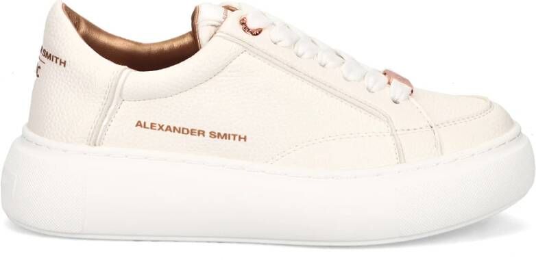 Alexander Smith Witte Sneakers met Materialen