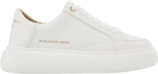 Alexander Smith witte sneakers met roségouden details White Dames